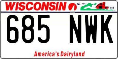 WI license plate 685NWK
