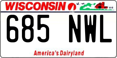 WI license plate 685NWL