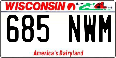 WI license plate 685NWM
