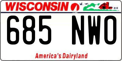 WI license plate 685NWO