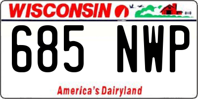 WI license plate 685NWP