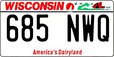 WI license plate 685NWQ