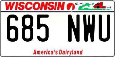 WI license plate 685NWU