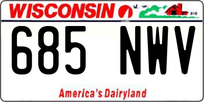 WI license plate 685NWV