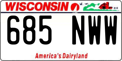 WI license plate 685NWW