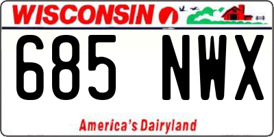 WI license plate 685NWX