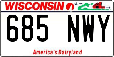 WI license plate 685NWY