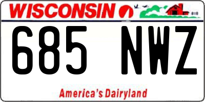 WI license plate 685NWZ