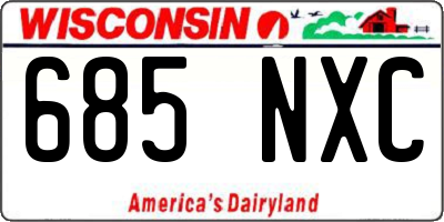 WI license plate 685NXC