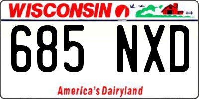 WI license plate 685NXD