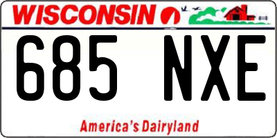 WI license plate 685NXE