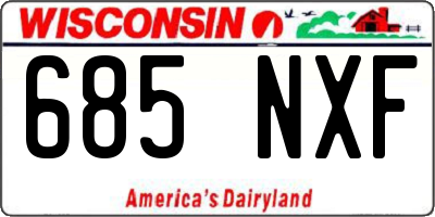 WI license plate 685NXF