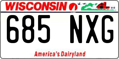 WI license plate 685NXG
