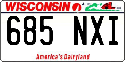 WI license plate 685NXI