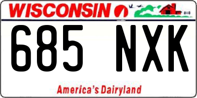 WI license plate 685NXK