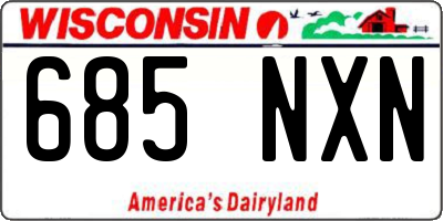 WI license plate 685NXN