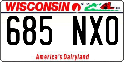 WI license plate 685NXO