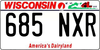 WI license plate 685NXR