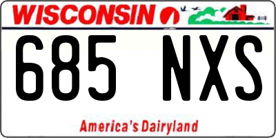 WI license plate 685NXS