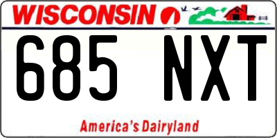 WI license plate 685NXT