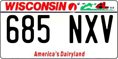 WI license plate 685NXV