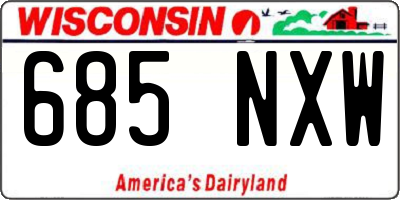 WI license plate 685NXW