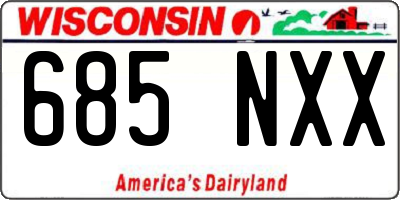 WI license plate 685NXX
