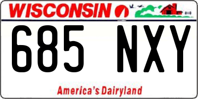 WI license plate 685NXY