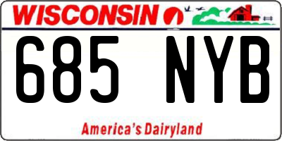 WI license plate 685NYB
