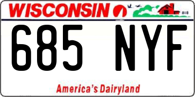 WI license plate 685NYF