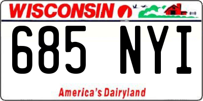 WI license plate 685NYI