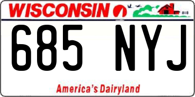 WI license plate 685NYJ