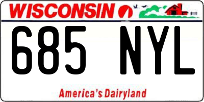 WI license plate 685NYL