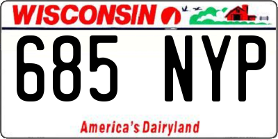 WI license plate 685NYP