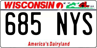 WI license plate 685NYS