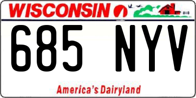 WI license plate 685NYV