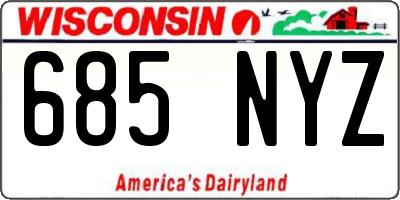 WI license plate 685NYZ