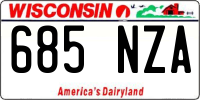 WI license plate 685NZA