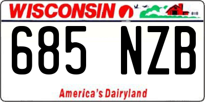 WI license plate 685NZB
