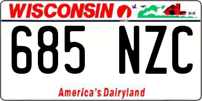 WI license plate 685NZC