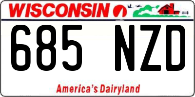 WI license plate 685NZD