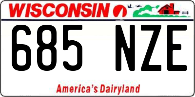 WI license plate 685NZE