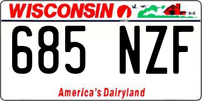 WI license plate 685NZF