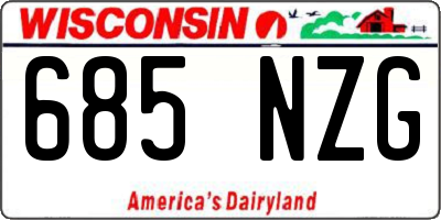 WI license plate 685NZG