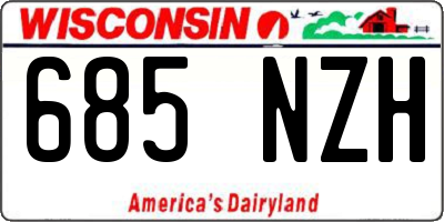 WI license plate 685NZH