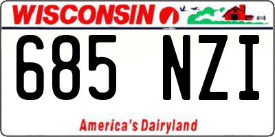 WI license plate 685NZI