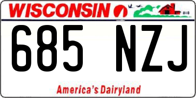 WI license plate 685NZJ
