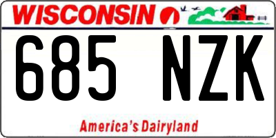 WI license plate 685NZK