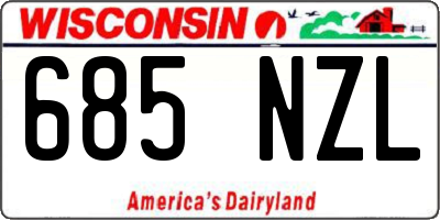WI license plate 685NZL