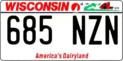WI license plate 685NZN
